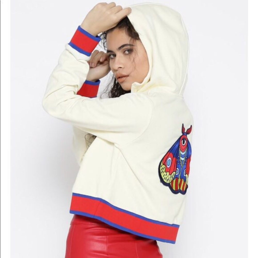 Adidas Originals Embellished Arts Cropped Hoodie